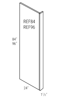 Rustic Shaker Refrigerator End Panel 1/4″ x 24″ x 84″W/ 1 1/2″ Stile